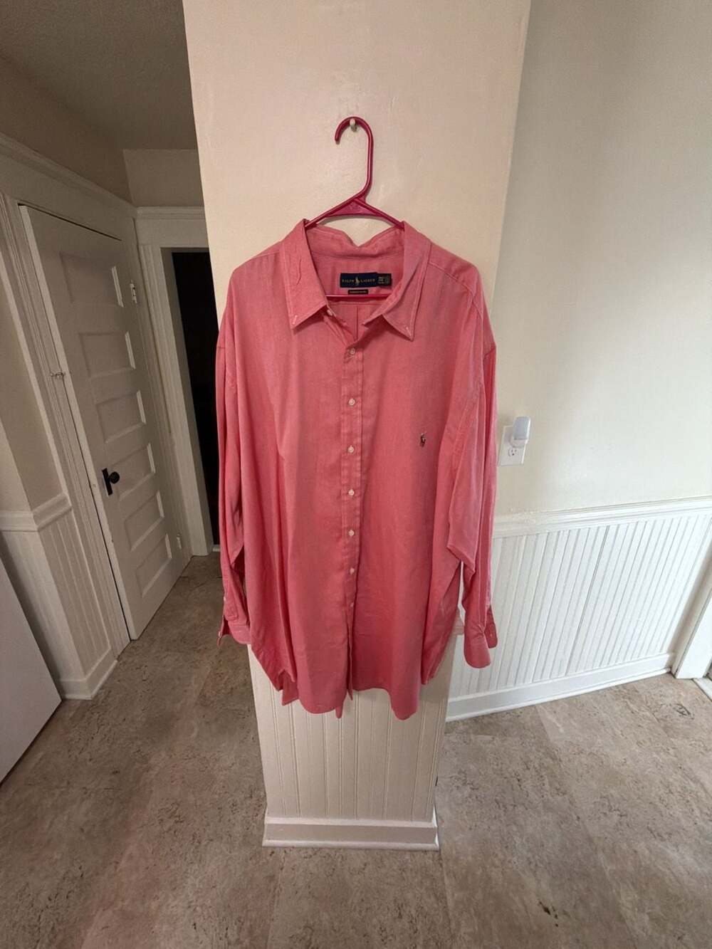 Ralph Lauren Chambray Oxford Shirt Size 4XLT Pink Long Sleeve